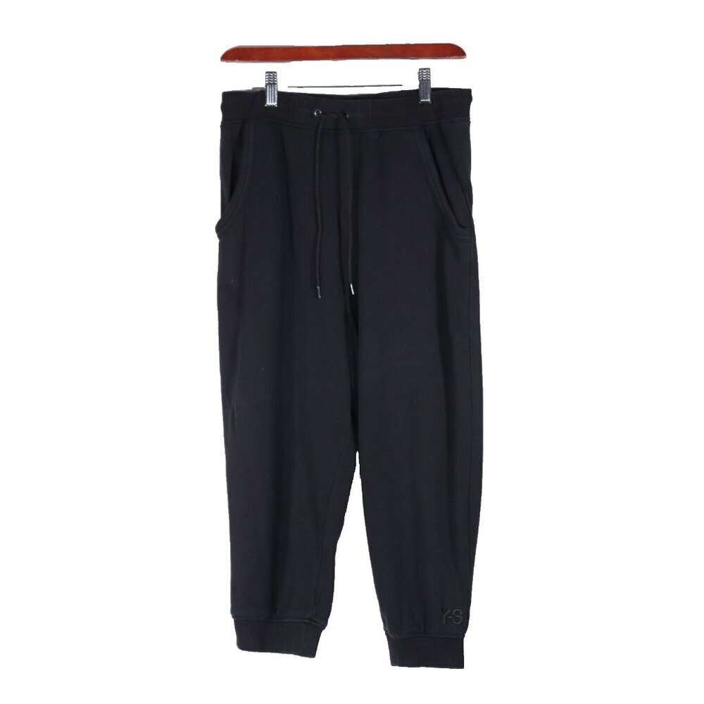 Y-3 Yohji Yamamoto Adidas Women's XS Black Cuffed Crop Track Pants Drawstring